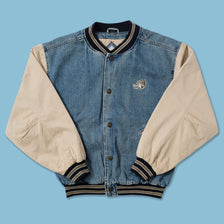 Vintage Denim Varsity Jacket Large 