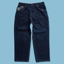 Y2K Raw Blue Baggy Jeans 36x29 