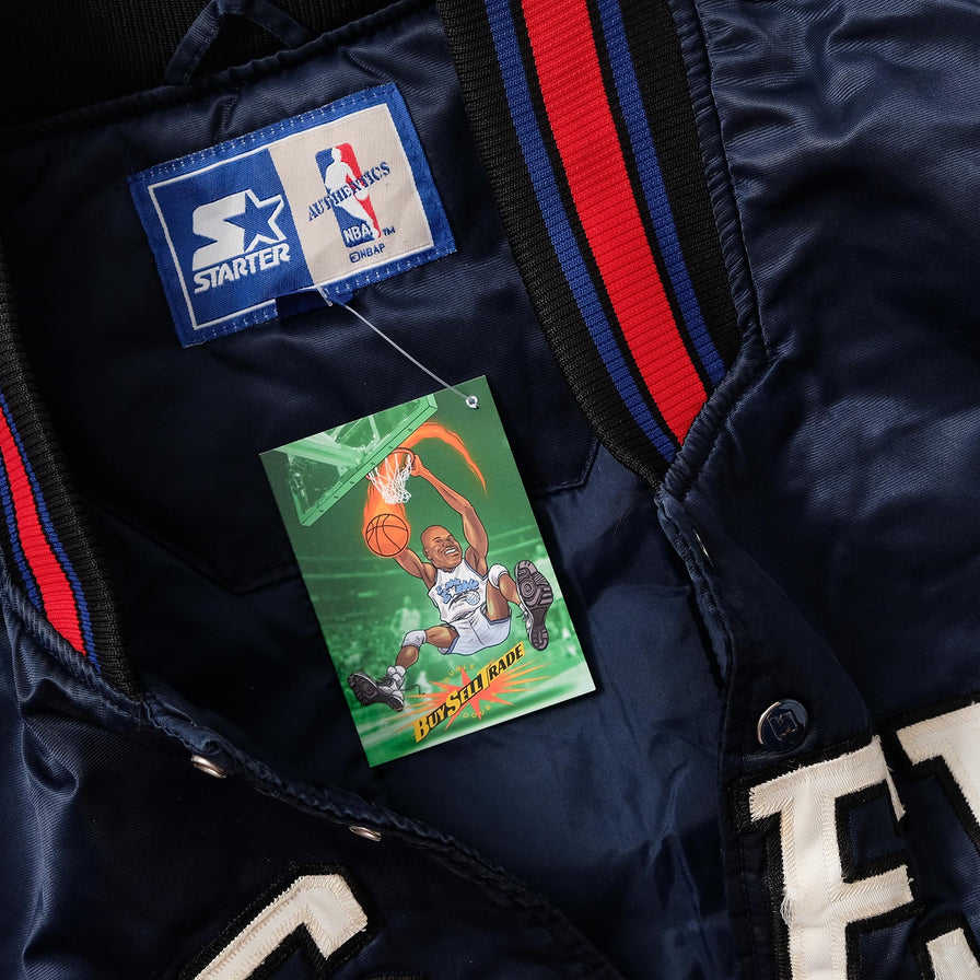 Vintage Starter Philadelhia 76ers Satin Bomber Jacket XXL 