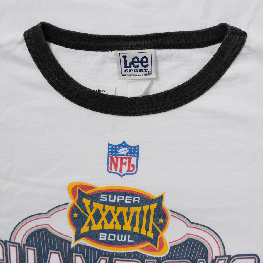 2004 Patriots T-Shirt Medium / Large - Double Double Vintage