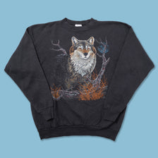 Vintage Wolf Sweater Large - Double Double Vintage