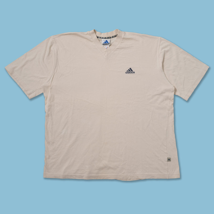 Vintage adidas V-Neck T-Shirt Large - Double Double Vintage