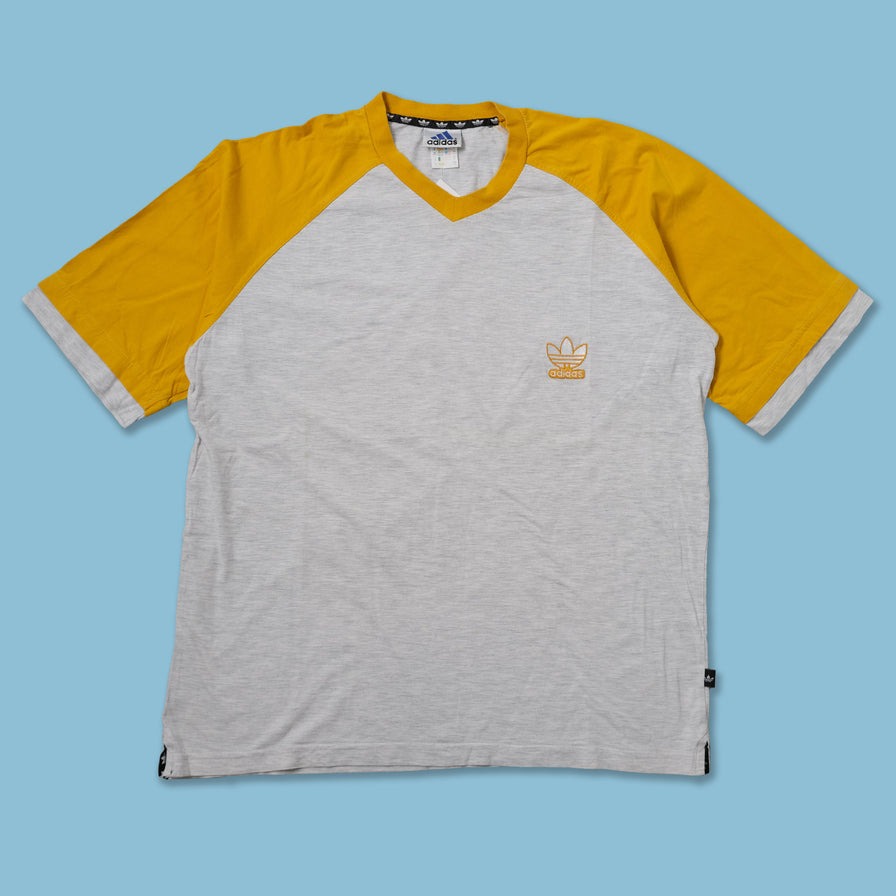 Vintage adidas V-Neck T-Shirt Large - Double Double Vintage