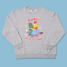 Vintage Pooh Christmas Sweater Medium 