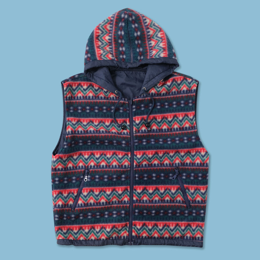 Vintage Reversible Fleece Vest Medium 