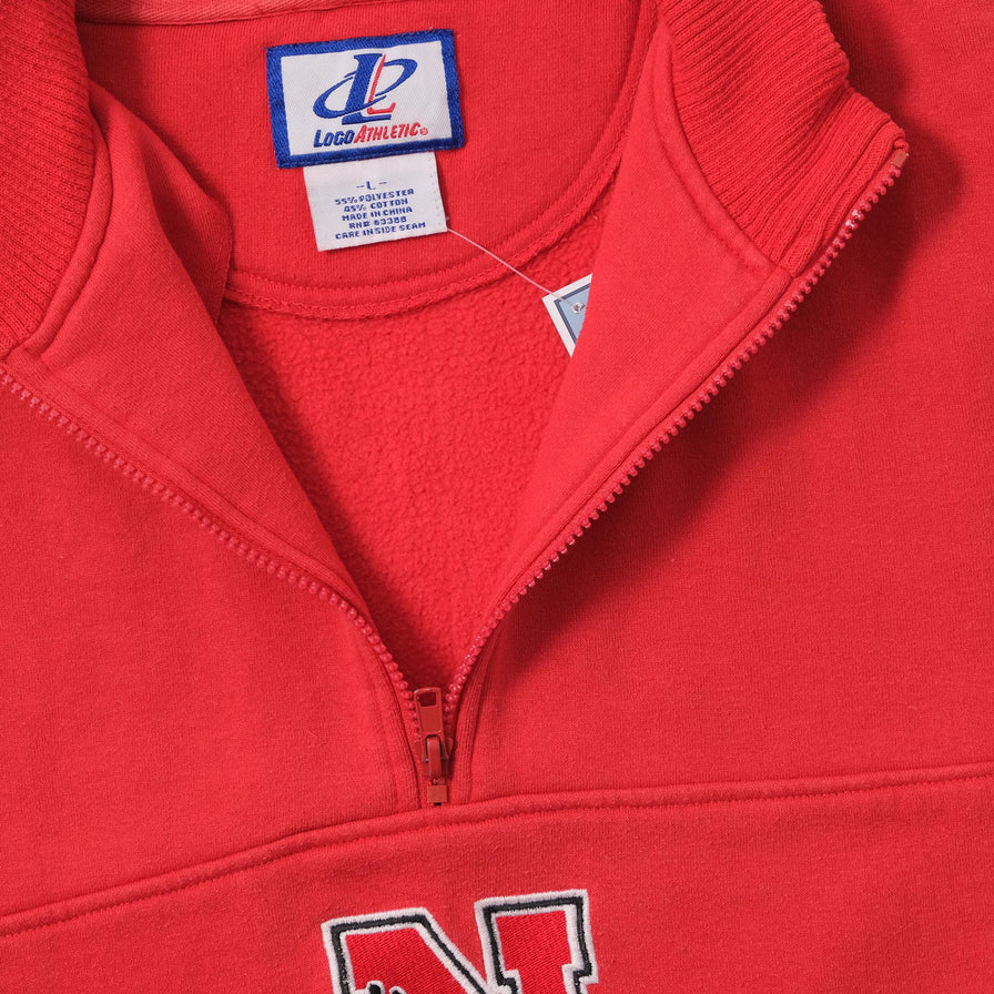 Vintage Nebraska Huskers Q-Zip Sweater Large 