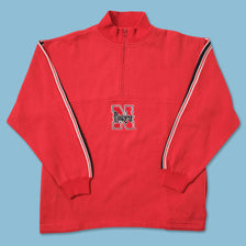 Vintage Nebraska Huskers Q-Zip Sweater Large 