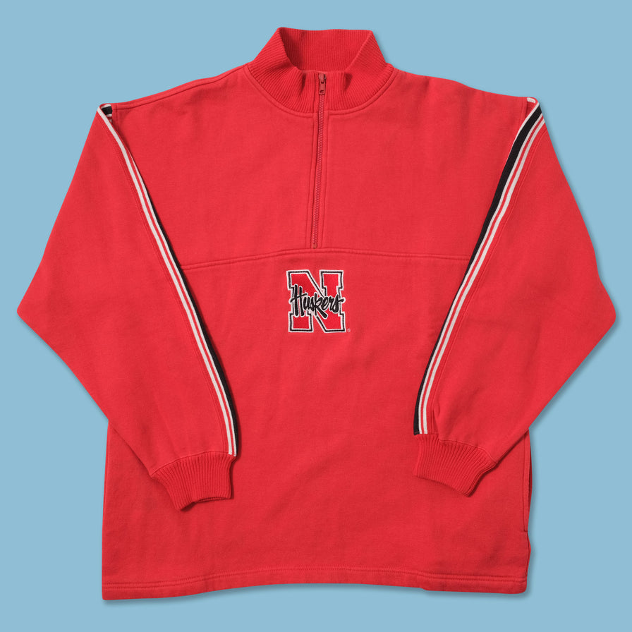 Vintage Nebraska Huskers Q-Zip Sweater Large 