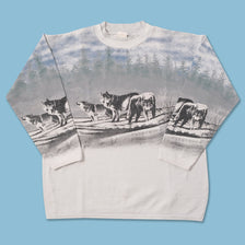 Vintage Wolves Sweater Small 