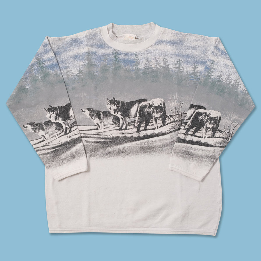 Vintage Wolves Sweater Small 
