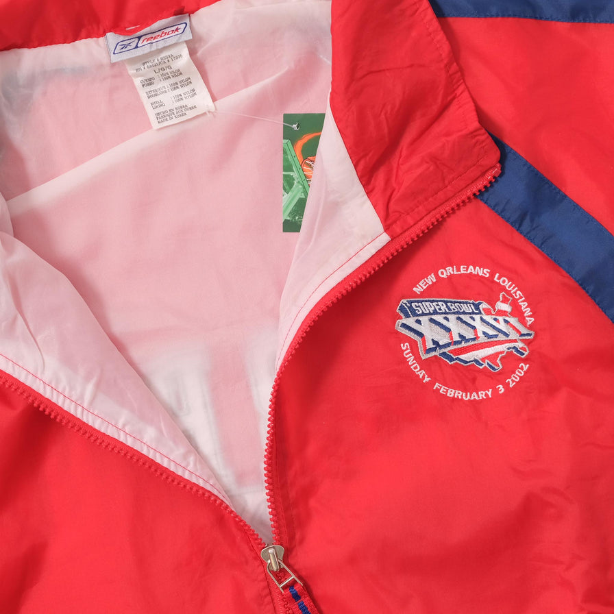 2002 Reebok Super Bowl Track Jacket Large 