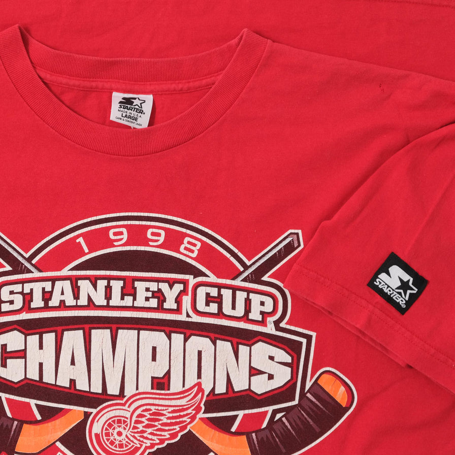 1998 Starter Detroit Red Wings T-Shirt Large 