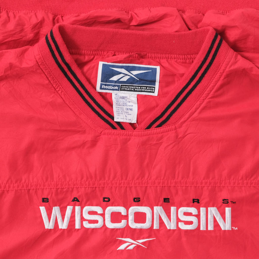 Vintage Reebok Wisconsin Badgers Windbreaker Large 