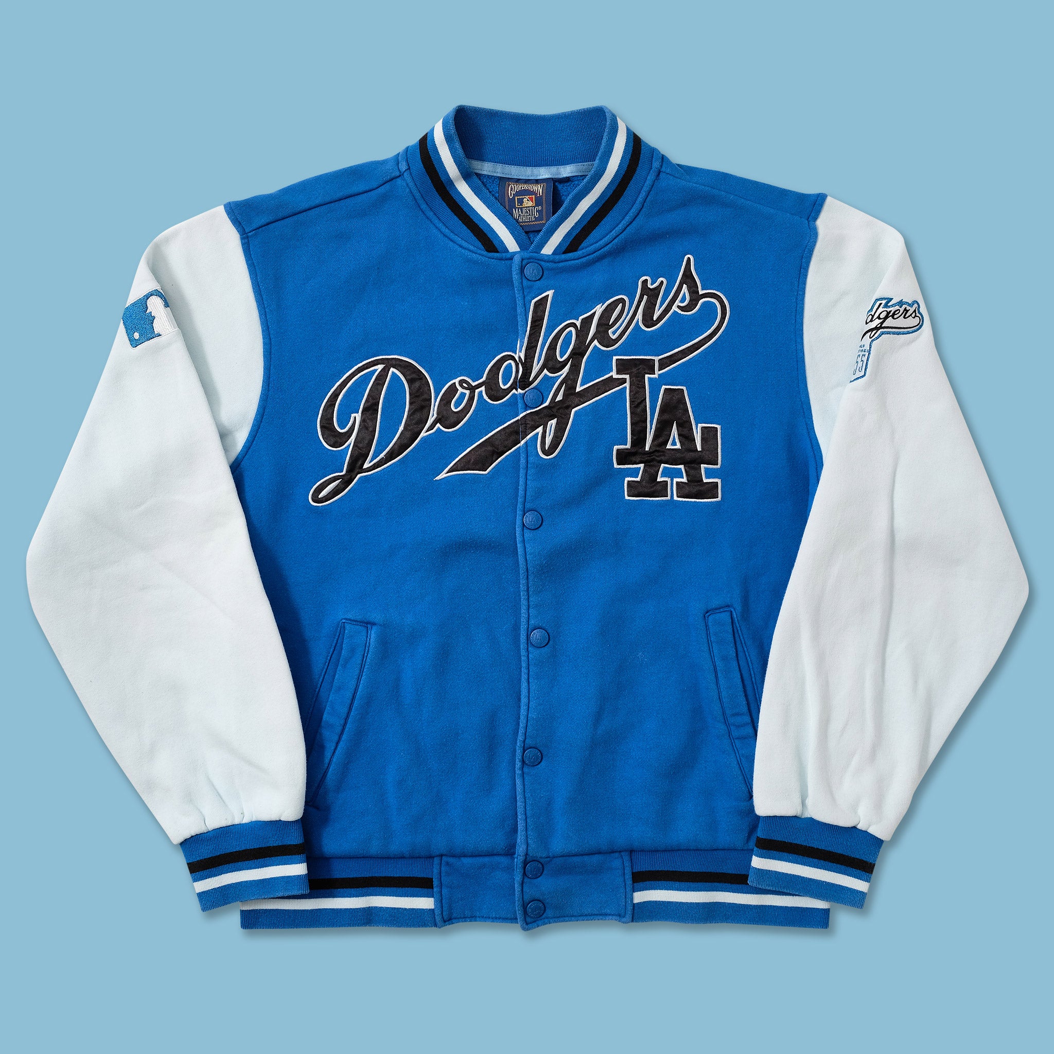 Vintage 90s LOS ANGELES DODGERS Varsity Light Zipper Jacket 