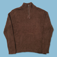 Vintage Polo Jeans Q-Zip Knit Sweater XLarge 