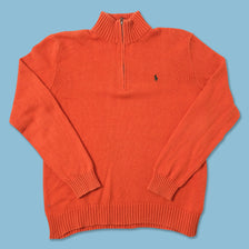 Vintage Polo Ralph Lauren Q-Zip Knit Sweater Medium 