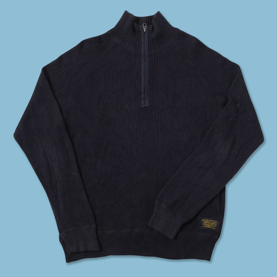 Vintage Polo Jeans Q-Zip Knit Sweater Large 