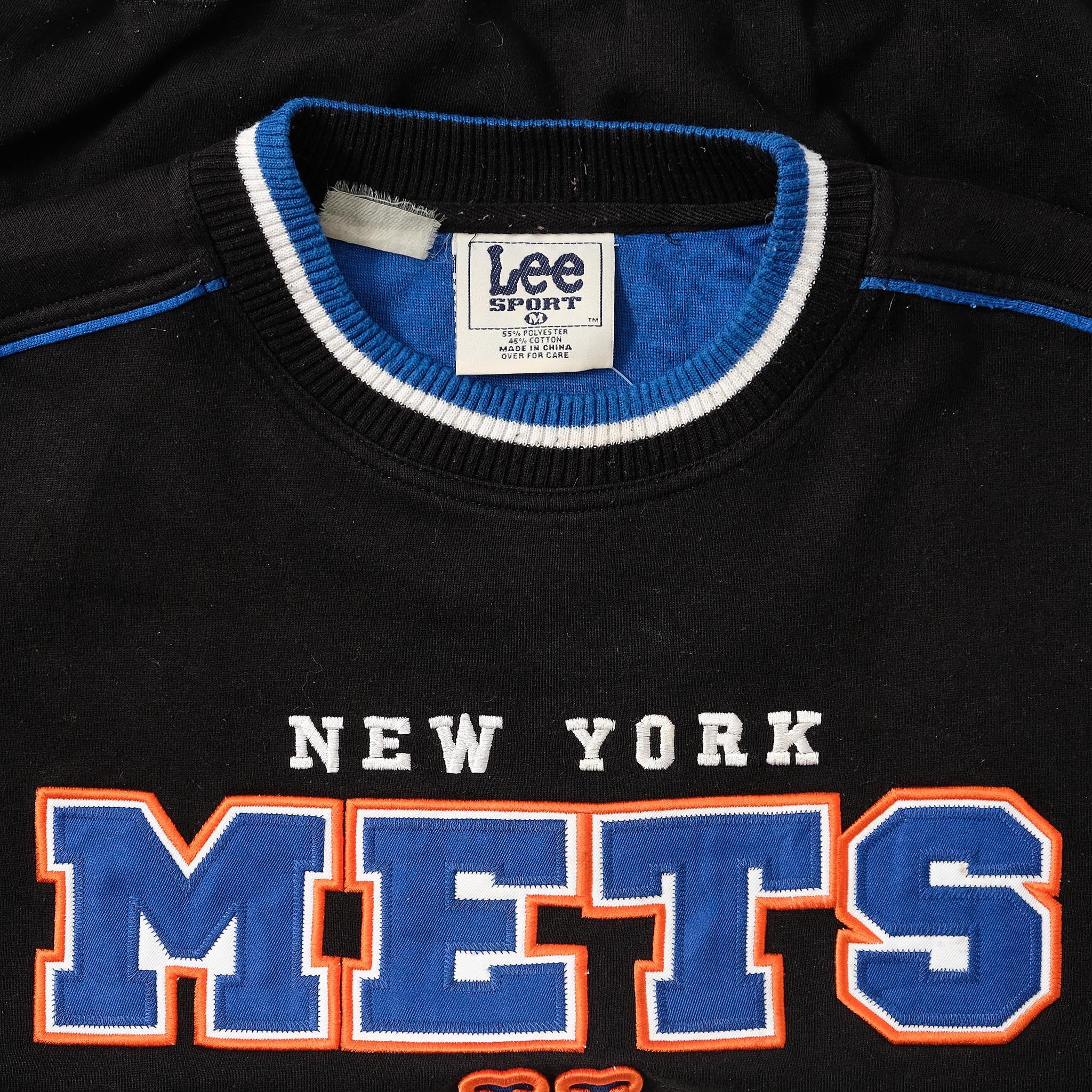 Vintage 90s Lee Sports New York Mets MLB Black Football