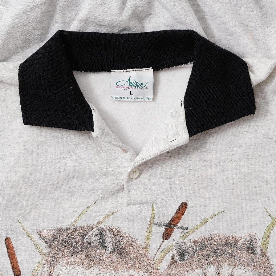 Vintage Raccoon Sweater Medium 