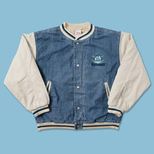 Vintage Disney Eeyore Denim Varsity Jacket Small 
