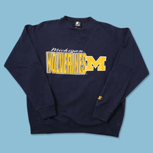 Vintage Starter Michigan Wolverines Sweater Large - Double Double Vintage