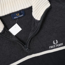 Vintage Fred Perry Cotton Q-Zip Sweater Small - Double Double Vintage