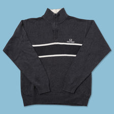 Vintage Fred Perry Cotton Q-Zip Sweater Small - Double Double Vintage