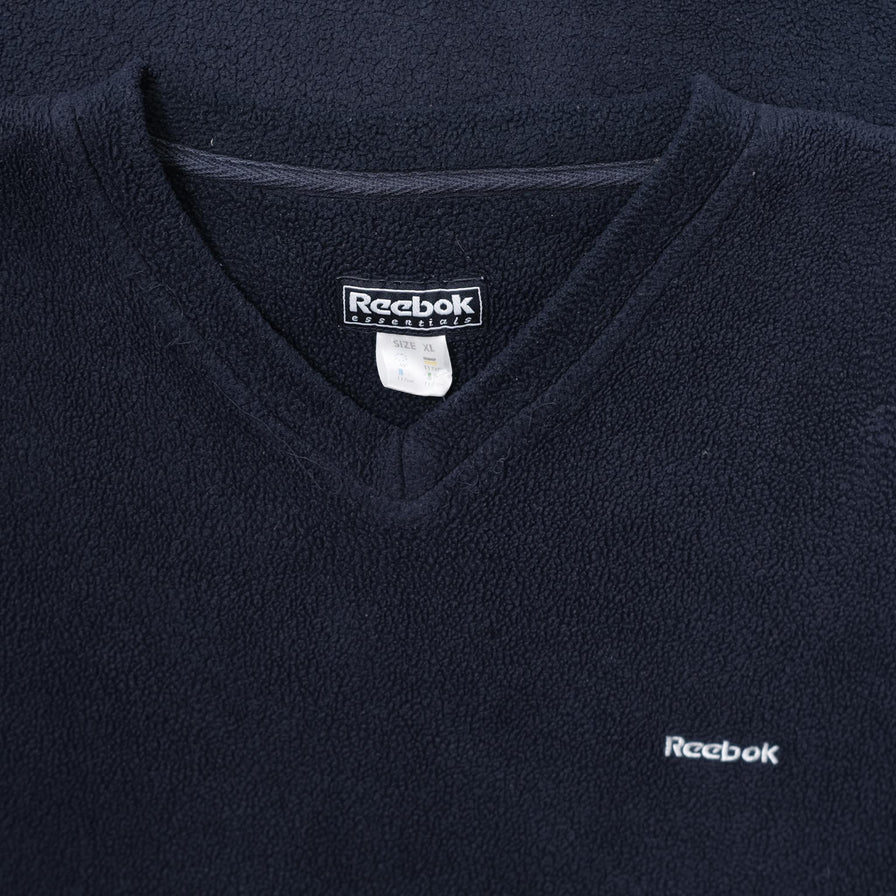 Vintage Reebok V-Neck Fleece XLarge - Double Double Vintage