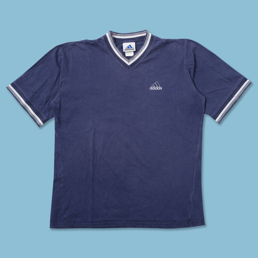 Vintage adidas V-Neck T-Shirt Large - Double Double Vintage