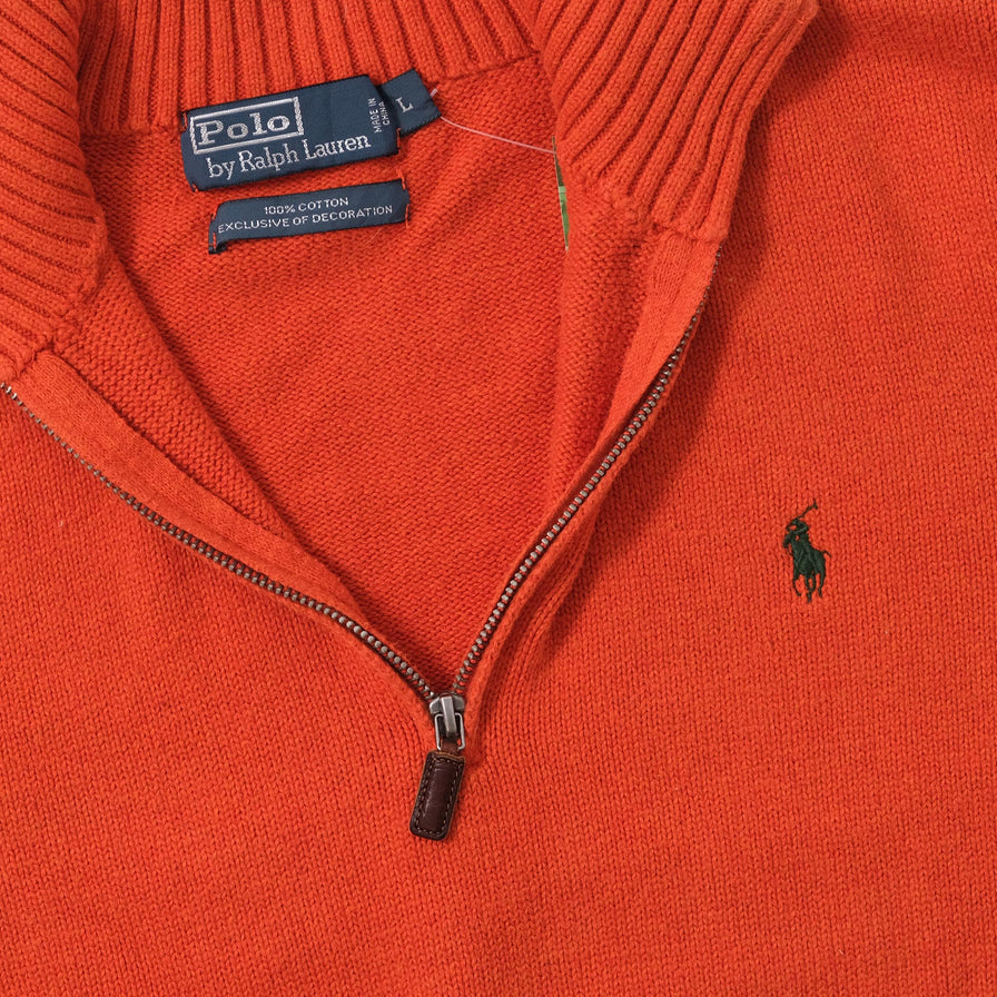 Vintage Polo Ralph Lauren Q-Zip Knit Sweater Large 