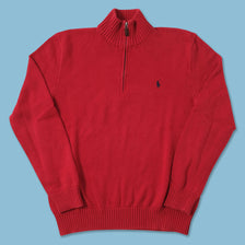 Vintage Polo Ralph Lauren Q-Zip Knit Sweater Medium 