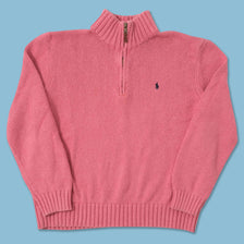 Vintage Polo Ralph Lauren Q-Zip Knit Sweater Medium 