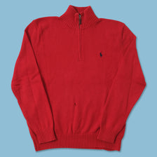 Vintage Polo Ralph Lauren Q-Zip Knit Sweater Medium 