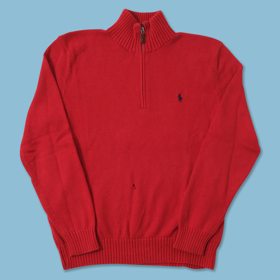 Vintage Polo Ralph Lauren Q-Zip Knit Sweater Medium 