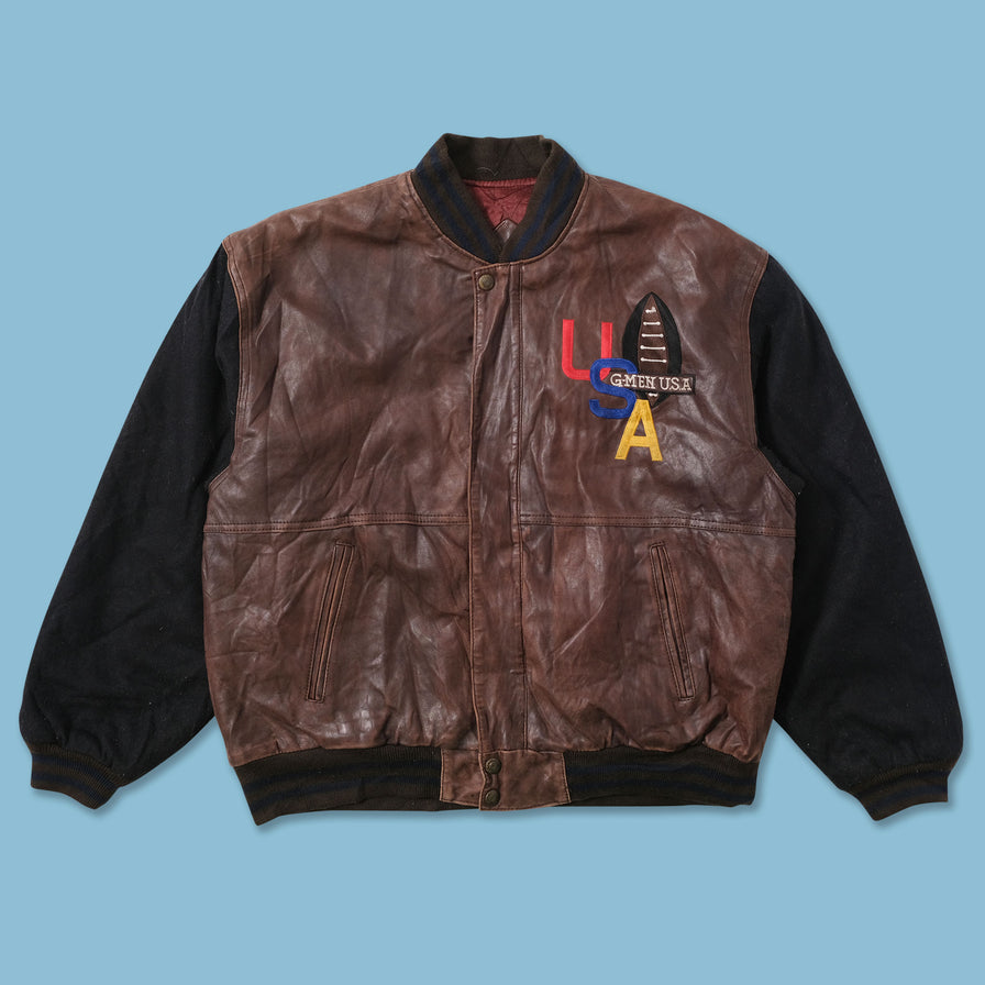 Vintage Wool Leather Varsity Jacket Medium 