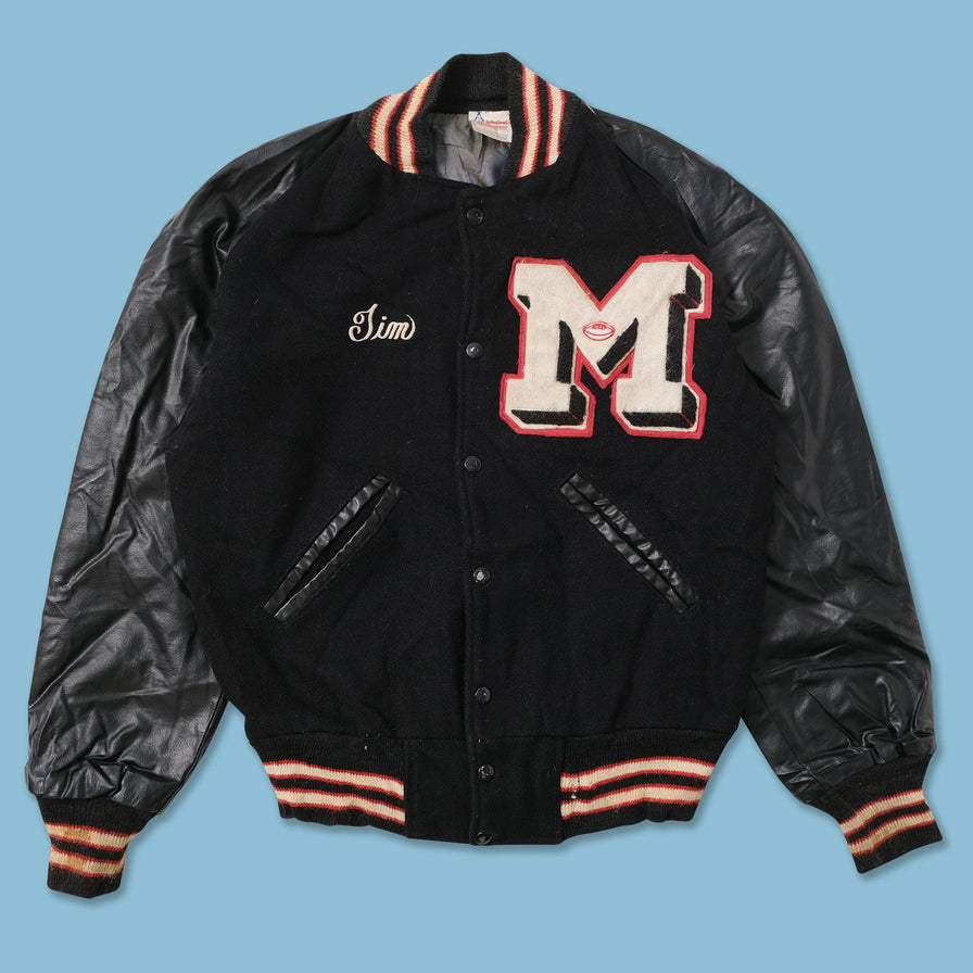 Vintage Wool Leather Varsity Jacket Medium 
