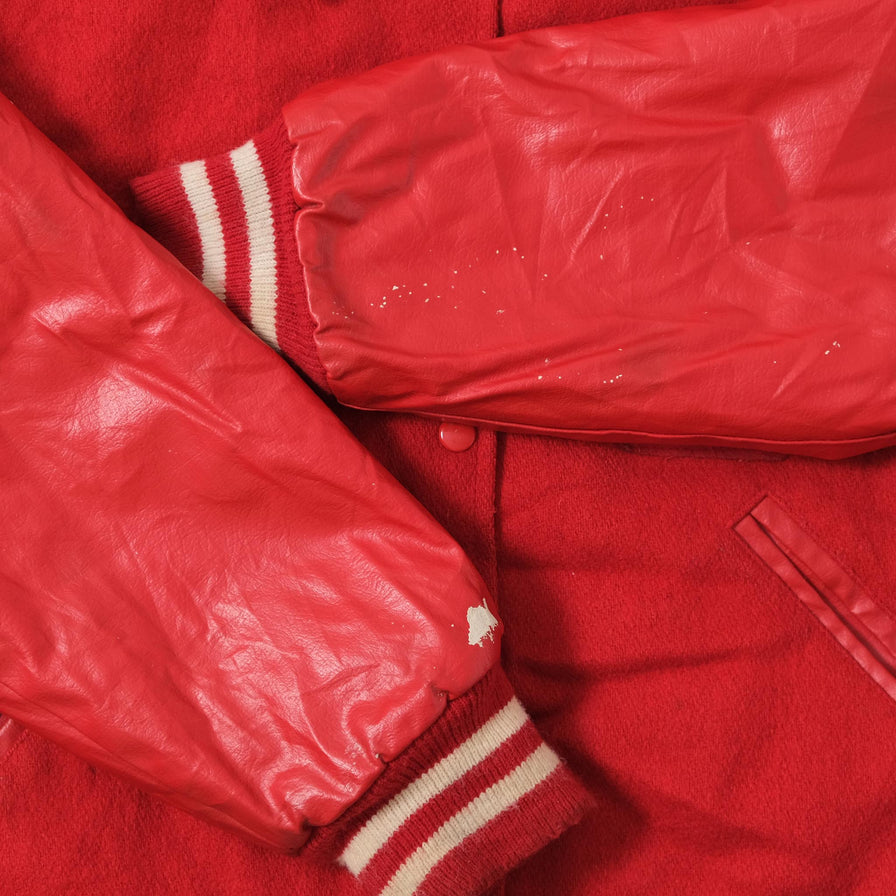 Vintage Wool Faux Leather Varsity Jacket Medium 