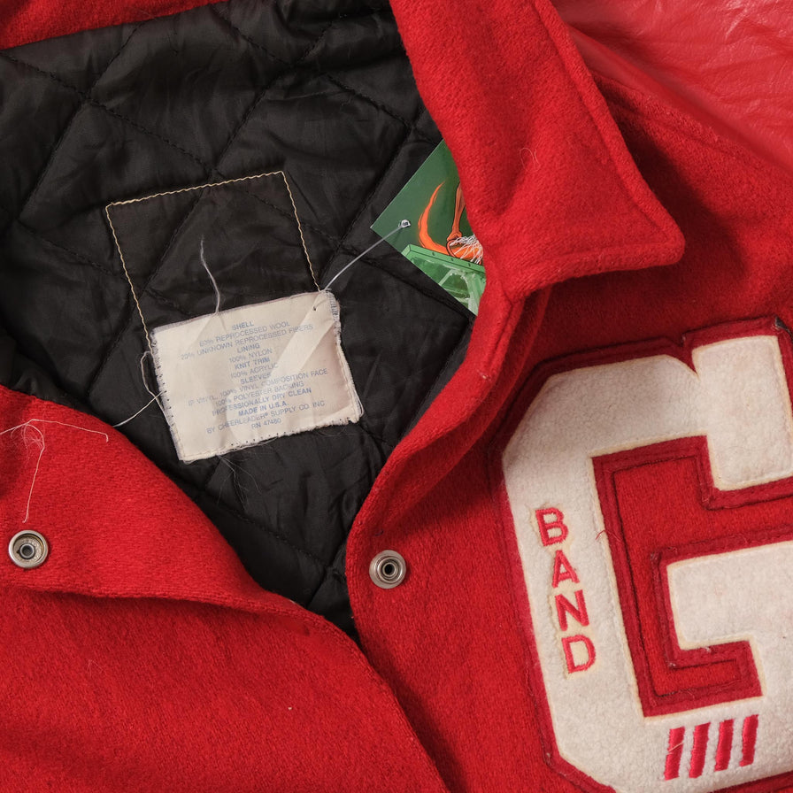 Vintage Wool Faux Leather Varsity Jacket Medium 