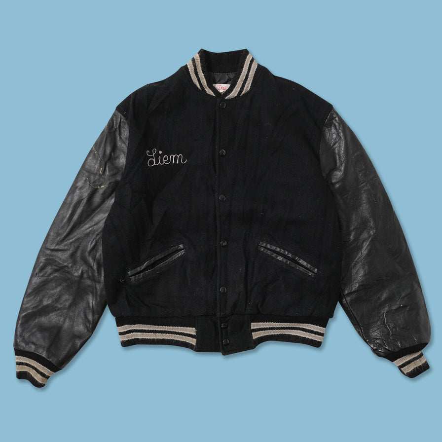 Vintage Wool Leather Varsity Jacket Medium 