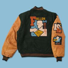 Vintage Fallon McElligott Wool Leather Varstiy Jacket Large 
