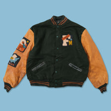 Vintage Fallon McElligott Wool Leather Varstiy Jacket Large 