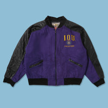 Vintage Wool Leather Bomber Jacket Large 