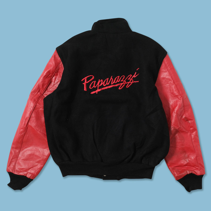 Vintage Paparazzi Wool Leather Varsity Jacket Large 