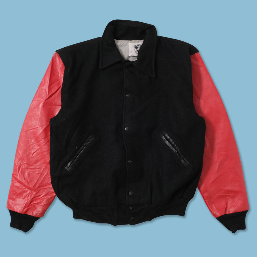 Vintage Paparazzi Wool Leather Varsity Jacket Large 