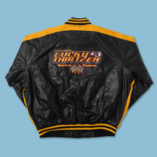 Vintage Faux Leather Racing Jacket XLarge 