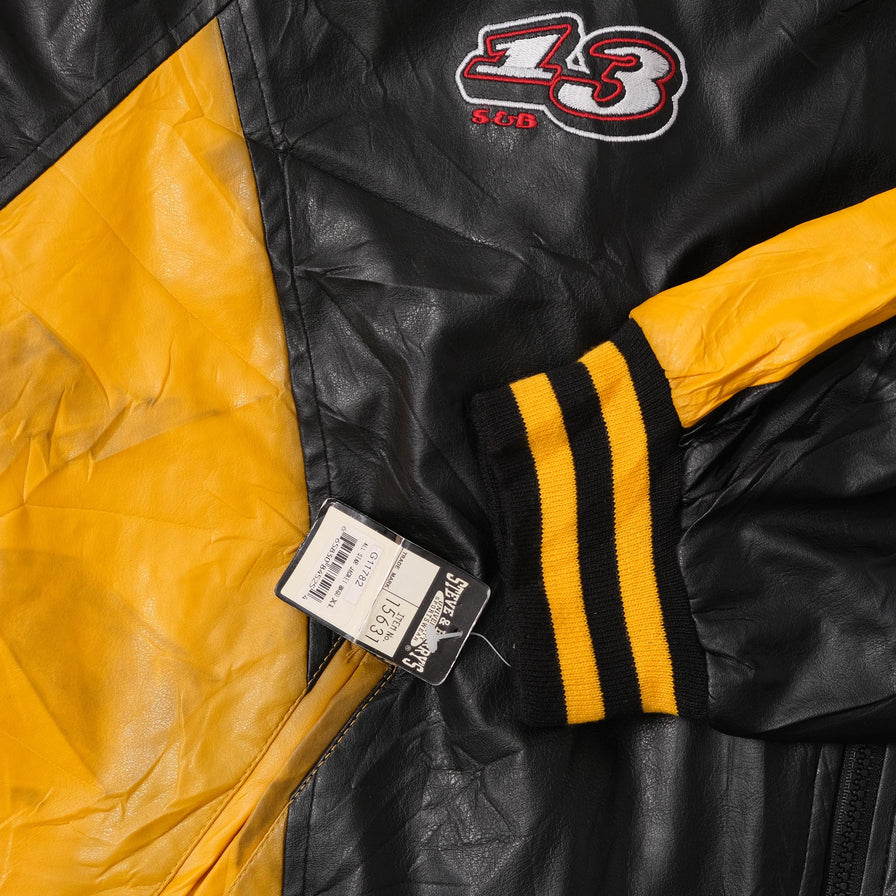 Vintage Faux Leather Racing Jacket XLarge 