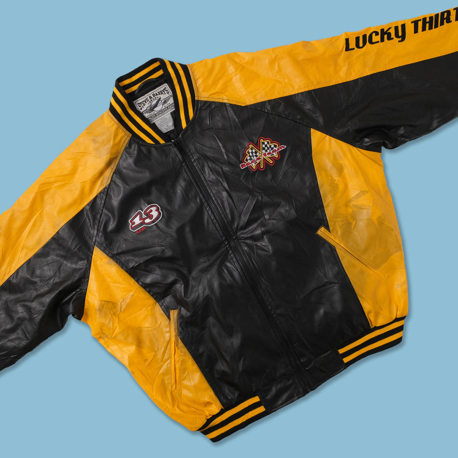 Vintage Faux Leather Racing Jacket XLarge 