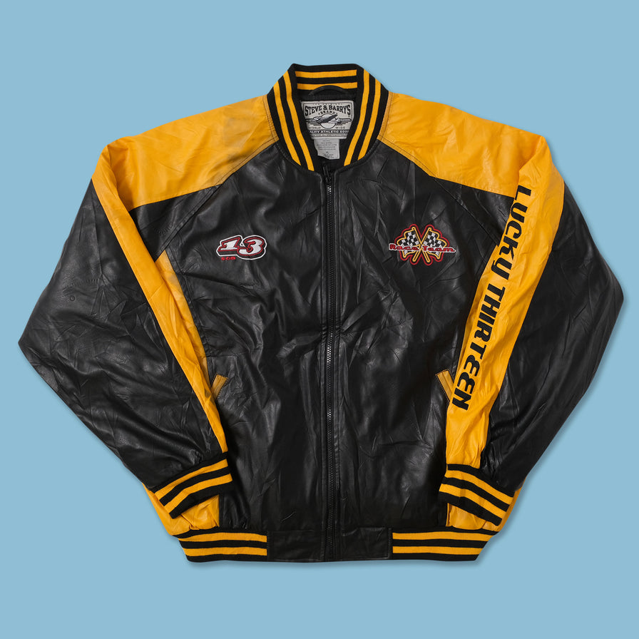 Vintage Faux Leather Racing Jacket XLarge 