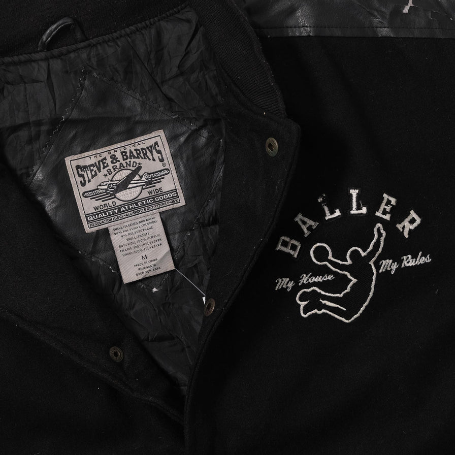 Vintage Wool Faux Leather Varsity Jacket Medium 