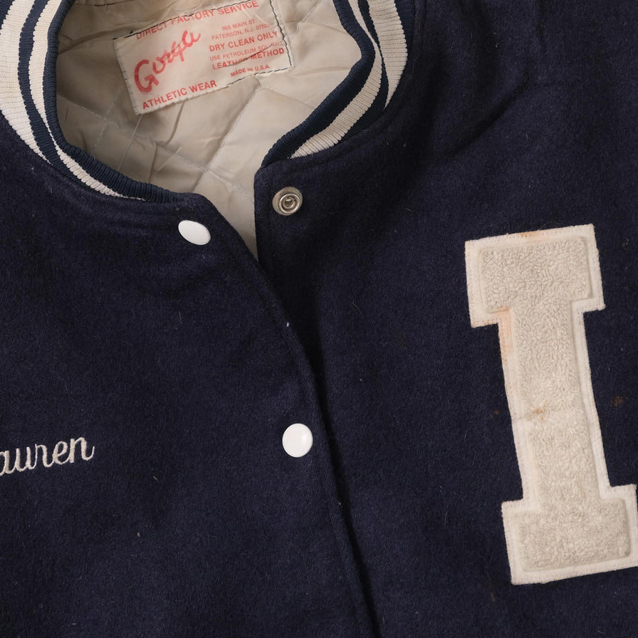 Vintage Wool Leather Varsity Jacket Large 